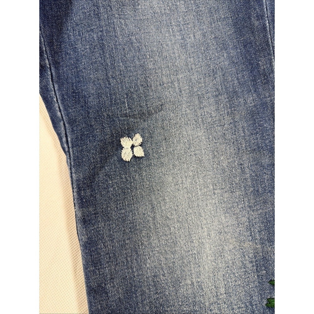 Madewell The Slim Boyjean Floral Embroidered High Rise Straight Leg Jeans 30 - Picture 4 of 16